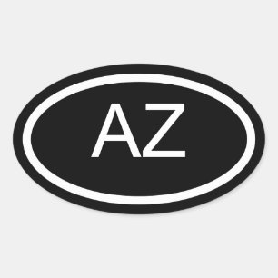AZ Arizona Euro Stil Oval Sticker Ovalt Klistermärke