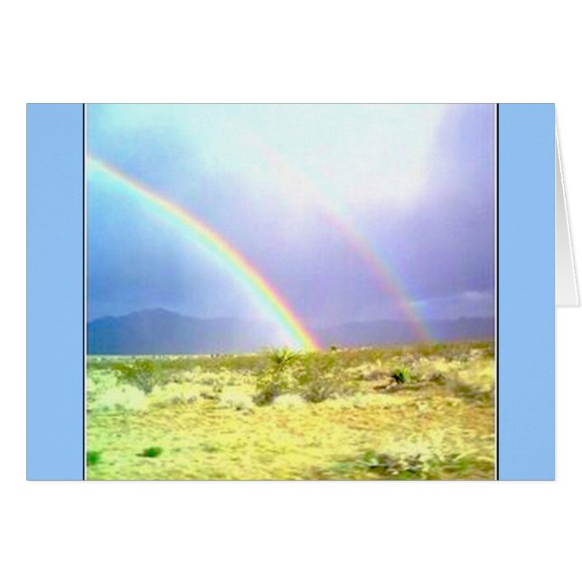 AZ-Dubbla regnbåge Hälsningskort (Framsidan Horizontal)