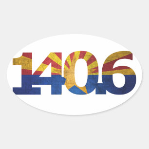 AZ Flagga Lång Avstånd triathlon Sticker Ovalt Klistermärke