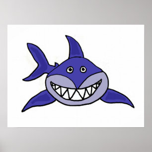 AZ- Poster leende Shark-Tecknad