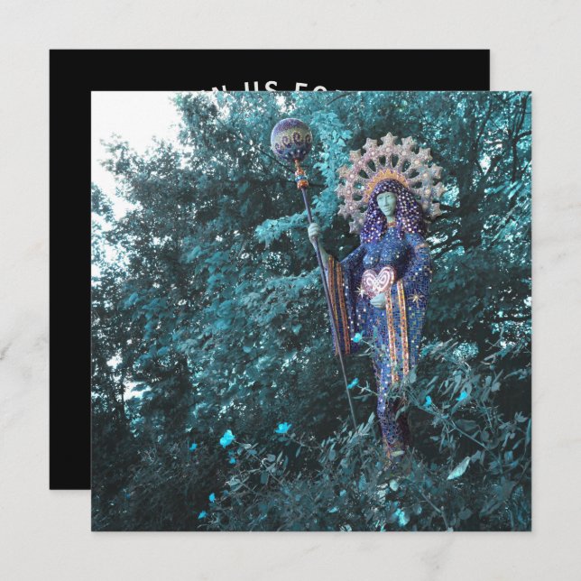 aza gudinna för feminin energi från kosmos inbjudningar (Fram/baksida)