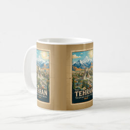 Azadi Tower & Alborz-bergen Iran Resemålning Kaffemugg