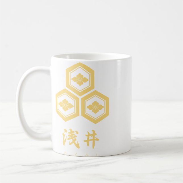 Azai Klan kamon med klan namn Kaffemugg (Vänster)