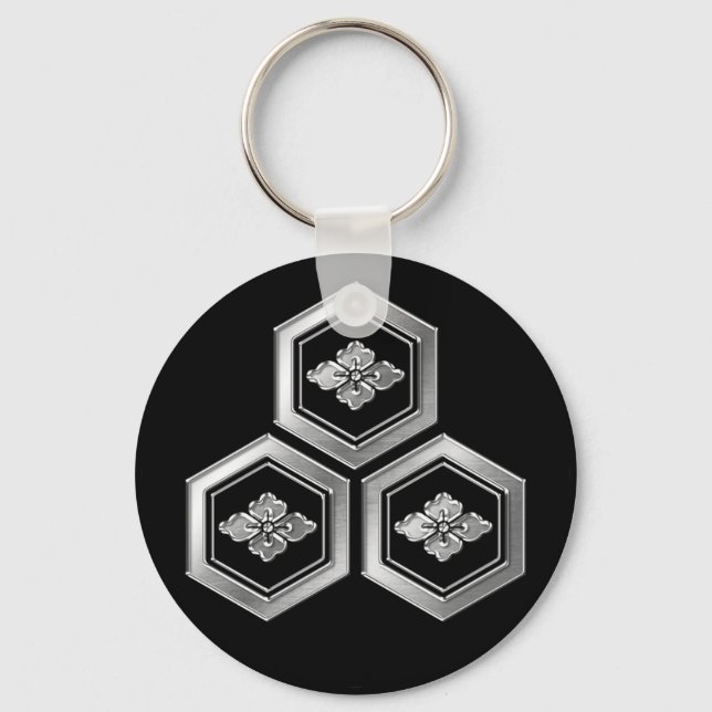 Azai Klan Kamon Silver Chrome Nyckelring (Framsida)