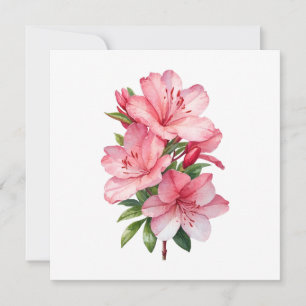 Azalea-blommans vattenfärgfärgning inbjudningar