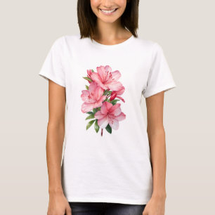 Azalea-blommans vattenfärgfärgning t shirt