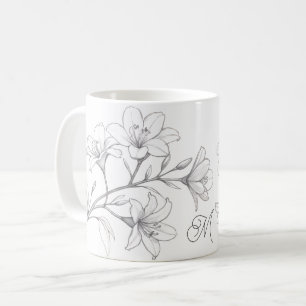 Azalea Blommigt Fintvätt av penna Kaffemugg