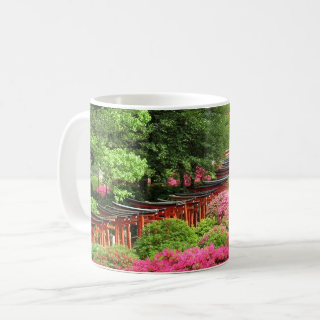 Azalea Festival: Nezu Shrine, Japan Postcard Kaffemugg (Framsida vänster)