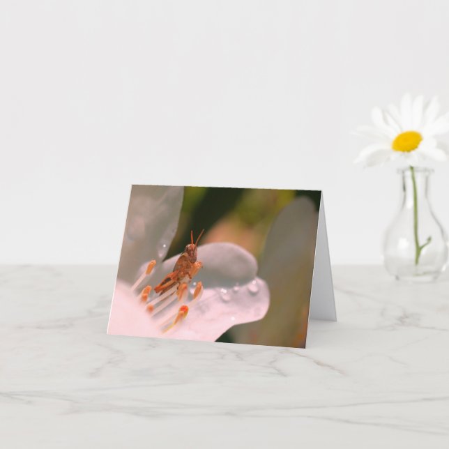 Azalea Flower And Grasshopper Personalized Note Kort (Liten växt)