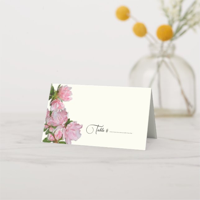 Azalea Flowers Tent Escort eller Place Cards Placeringskort (Framsida)