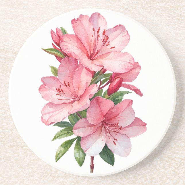 Azaleablomma akvarellmålning underlägg (Framsidan)