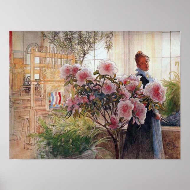 Azaleas av Carl Larsson Poster (Framsidan)