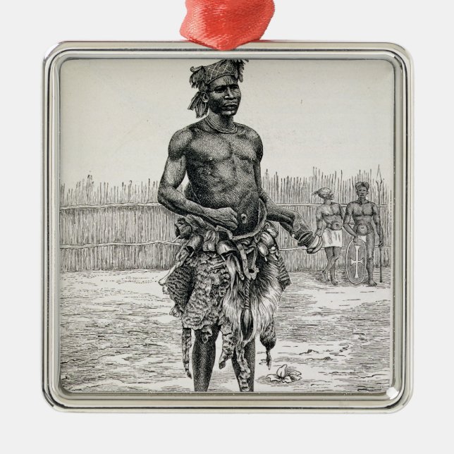 Azandeh Binsa eller häxadoktor Julgransprydnad Metall (Framsidan)