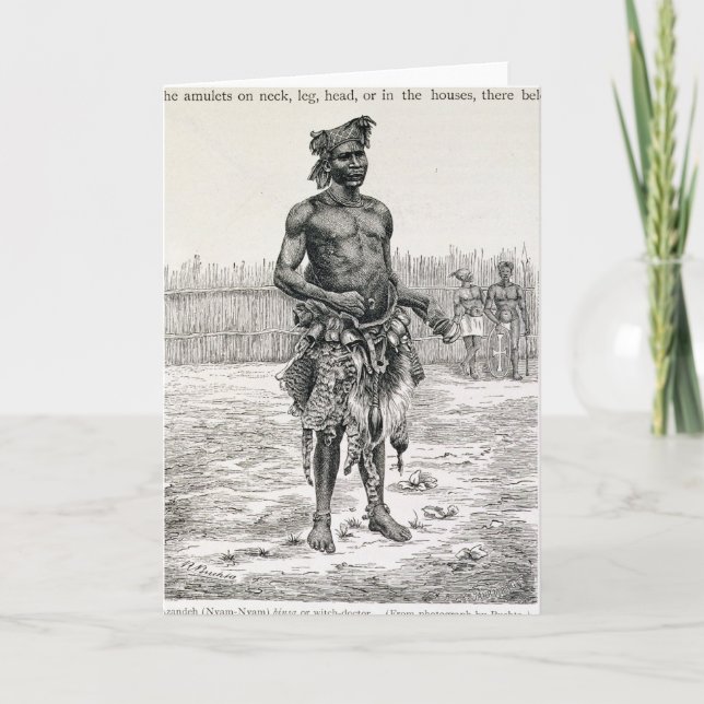 Azandeh Binsa eller häxadoktor Kort (Framsida)