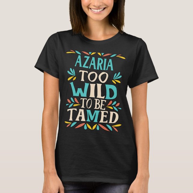 AZARIA Namn Cute Retro Girls Wildblomma AZARIA Nam T Shirt (Framsida)