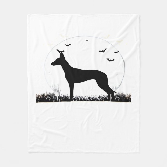 Azawakh Hund - Halloween Måne Silhouette Classic T Fleecefilt (Framsidan)