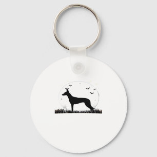 Azawakh Hund � Halloween Måne Silhouette Classic T Nyckelring