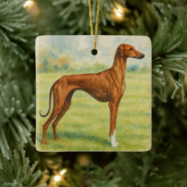 Azawakh Julgransprydnad Keramik