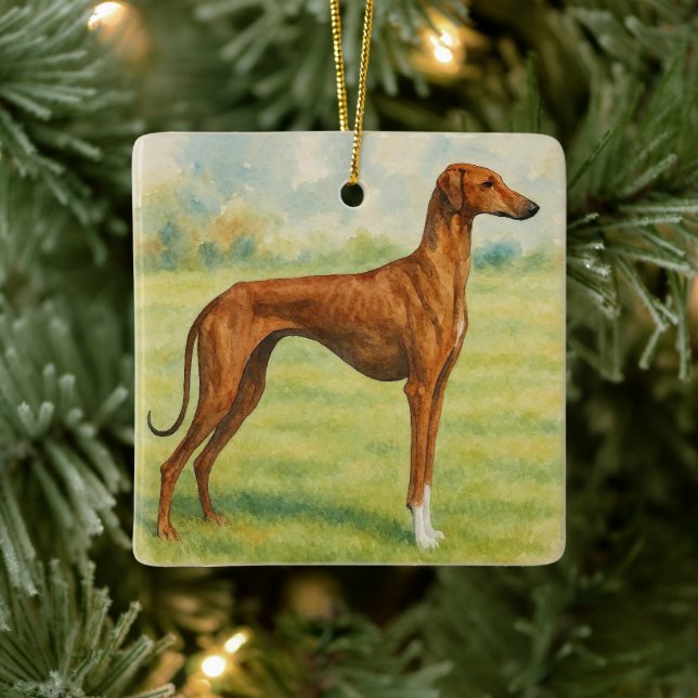 Azawakh Julgransprydnad Keramik (Träd)