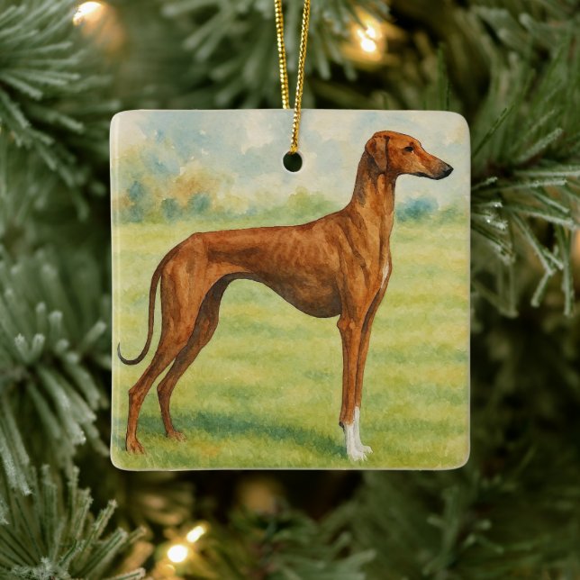 Azawakh Julgransprydnad Keramik (Träd)