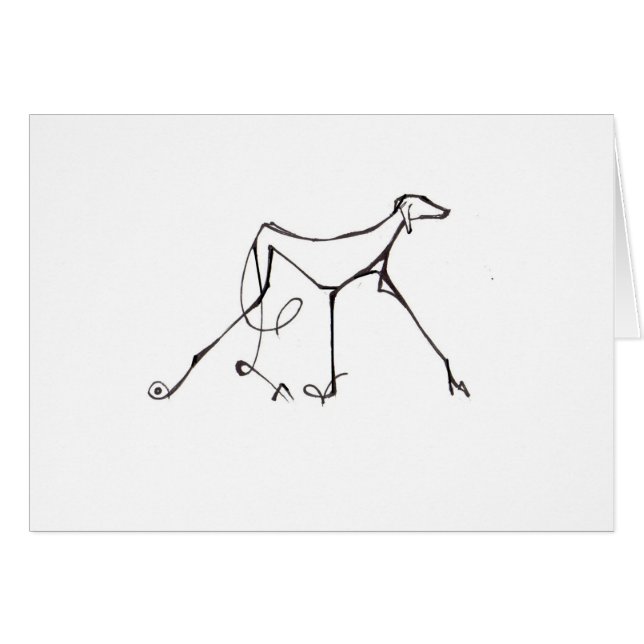 Azawakh kortdesign av David Moore Hälsningskort (Framsidan Horizontal)