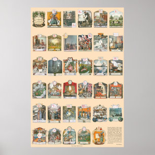 Azbuka (alfabet) vid Alexander Benois Poster