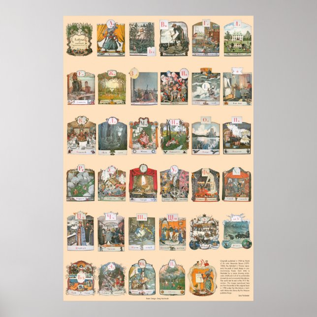 Azbuka (Alphabet) av Alexander Benois Poster (Framsidan)