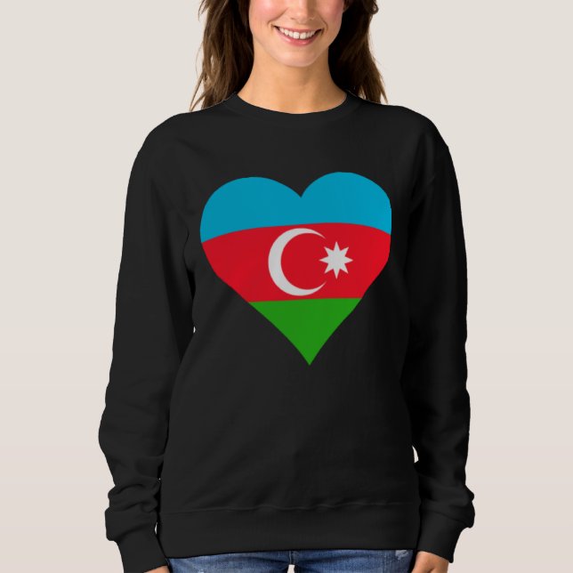 Azerbaijan Flag Heart Azerbaijan  Love Azerbaijan T Shirt (Framsida)