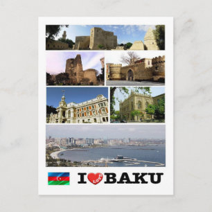 Azerbajdzjan - Baku - I Kärlek - Vykort