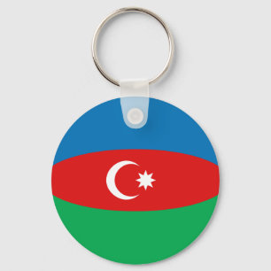 Azerbajdzjan Fisheye Flagga Keychain Nyckelring