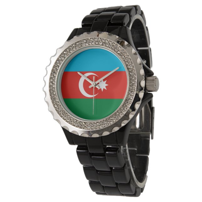 Azerbajdzjan flagga armbandsur (Vinklad)