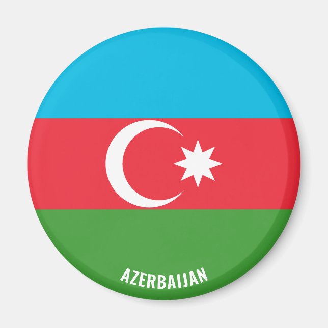 Azerbajdzjan Flagga Charming Patriotic Magnet (Framsidan)