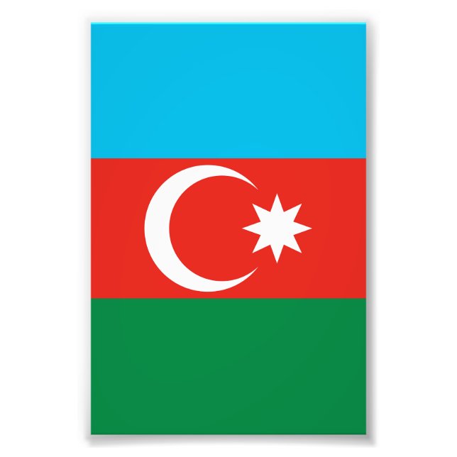 Azerbajdzjan flagga fototryck (Framsidan)