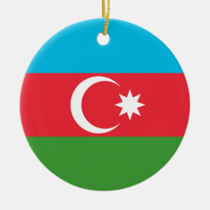 Azerbajdzjan Flagga Julgransprydnad Keramik