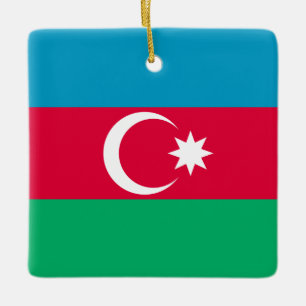 Azerbajdzjan Flagga Julgransprydnad Keramik