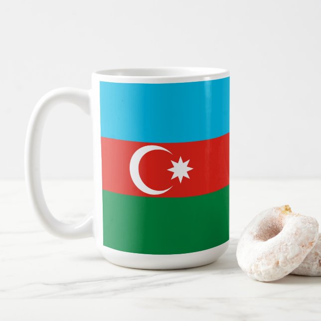 Azerbajdzjan flagga kaffemugg (Med munk)