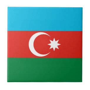 Azerbajdzjan flagga kakelplatta