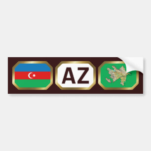 Azerbajdzjan Flagga Karta-kod Bumper Sticker Bildekal