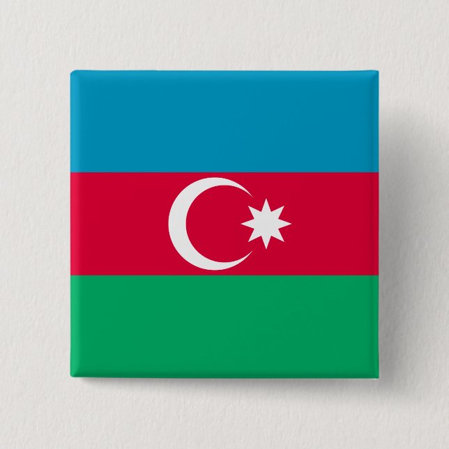 Azerbajdzjan Flagga Knapp (Framsida)