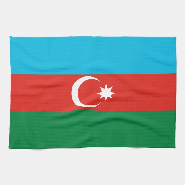 Azerbajdzjan flagga kökshandduk (Horisontell)