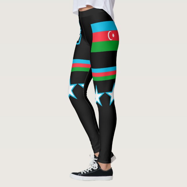 Azerbajdzjan Flagga Leggings (Vänster)