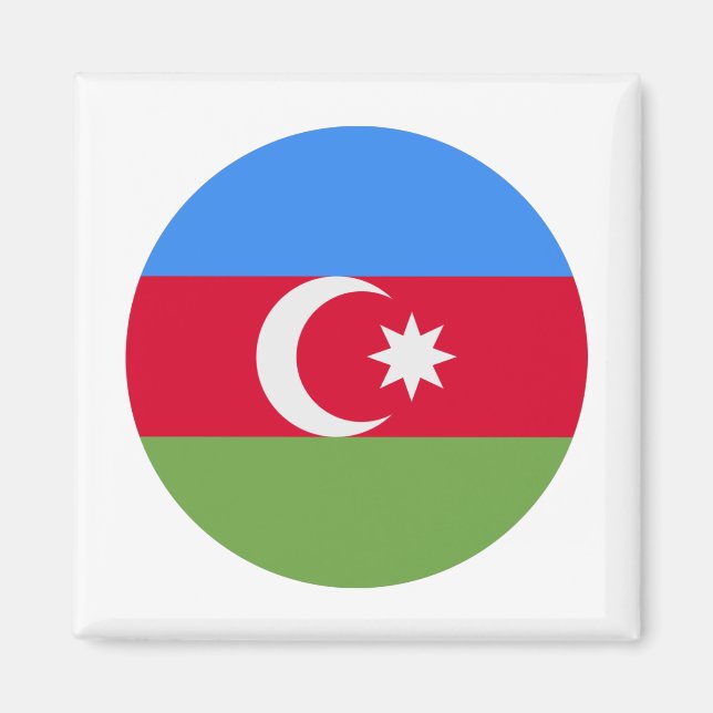 Azerbajdzjan Flagga Magnet (Framsidan)