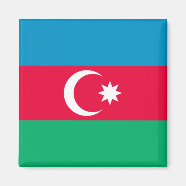 Azerbajdzjan Flagga Magnet (Framsidan)