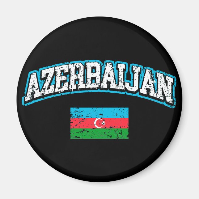 Azerbajdzjan Flagga Magnet (Framsidan)