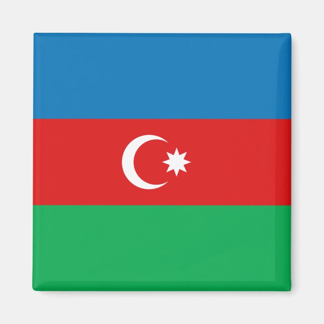 Azerbajdzjan Flagga Magnet (Framsidan)