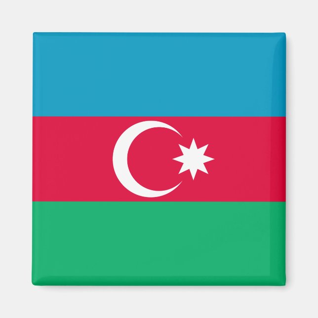 Azerbajdzjan Flagga Magnet (Framsidan)