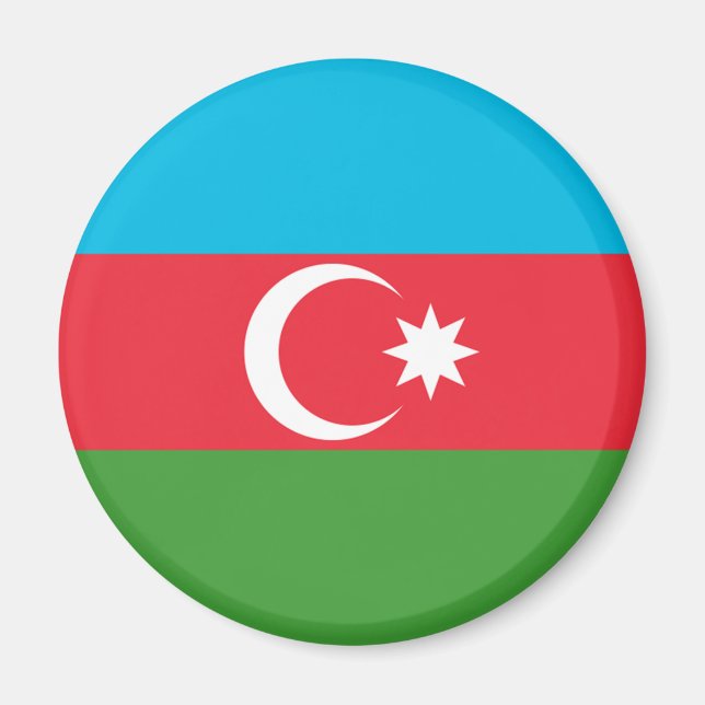 Azerbajdzjan Flagga Magnet (Framsidan)