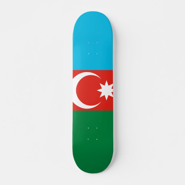 Azerbajdzjan flagga mini skateboard bräda 18,5 cm (Framsida)
