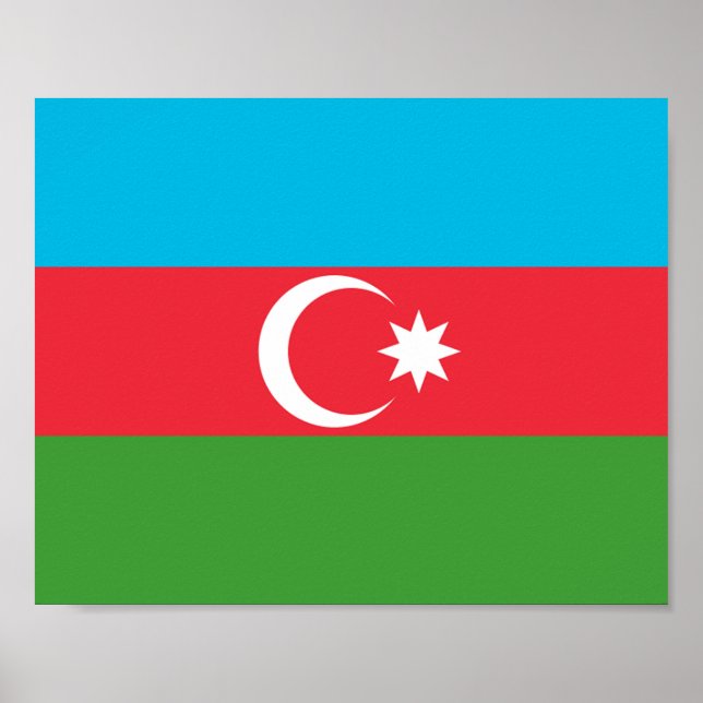 Azerbajdzjan Flagga Poster (Framsidan)