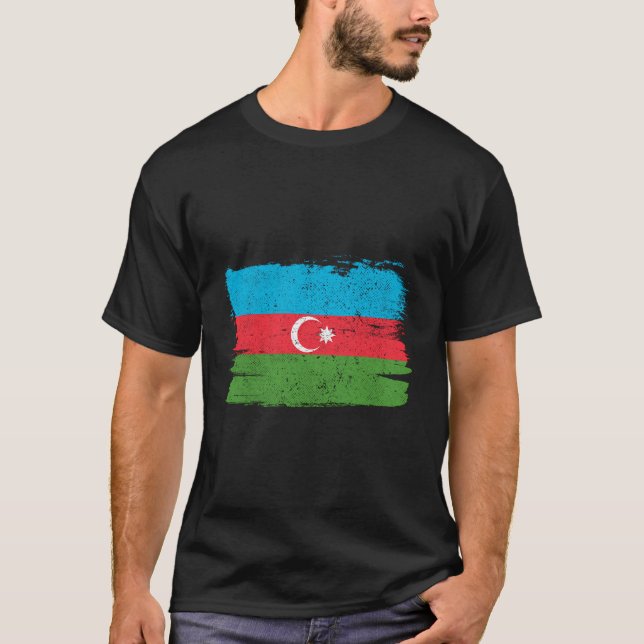 Azerbajdzjan Flagga Pride Vänskap Proud Peace Retr T Shirt (Framsida)